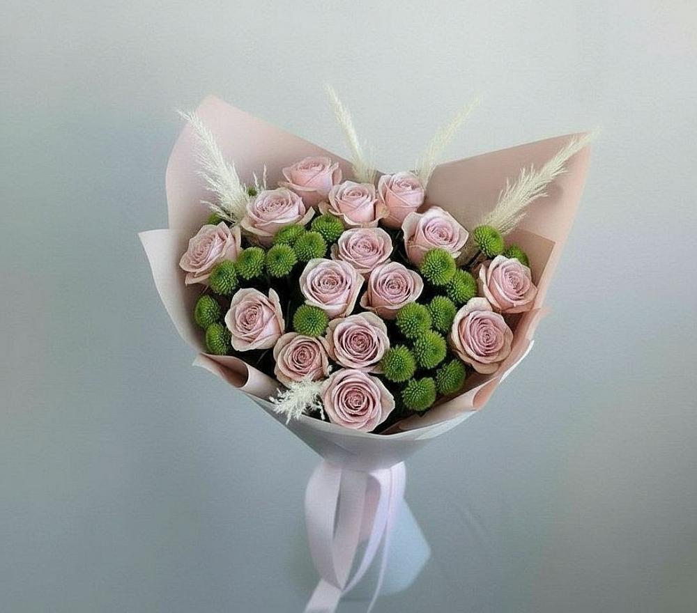 Букет цветов из: Розы и Хризантемы в Еленовское