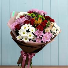 Букет цветов из:  Розы, Хризантемы и Альстромерии в Еленовское